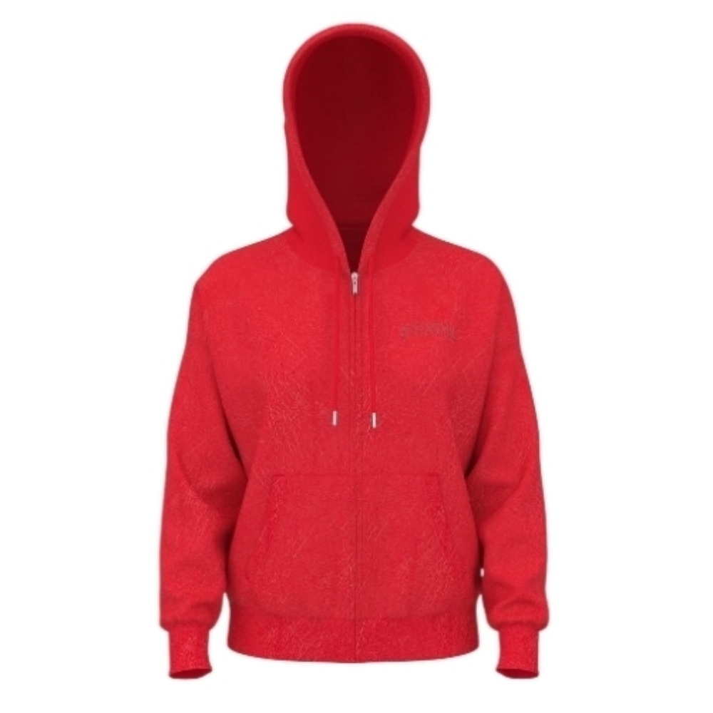 PINK Victoria's Secret Red Shine Ivy Fleece Campus Full-Zip Hoodie Sz S